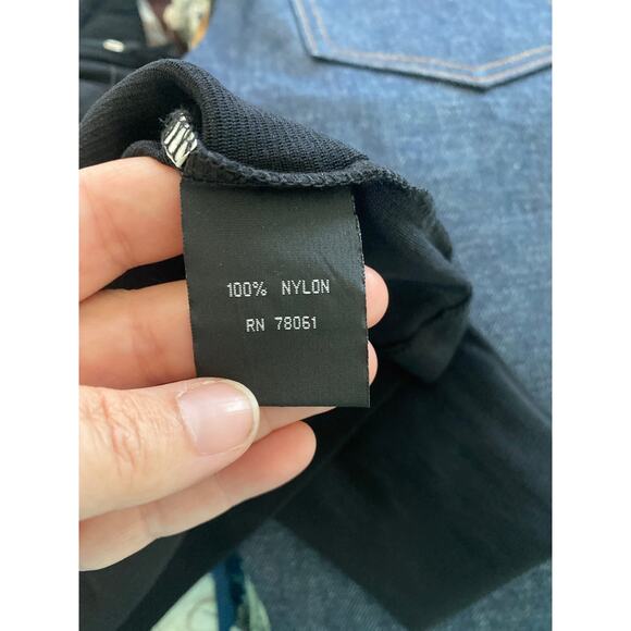 Tripp NYC Mesh Hoodie Top Snap Front Black L/S Size Large - Picture 9 of 9